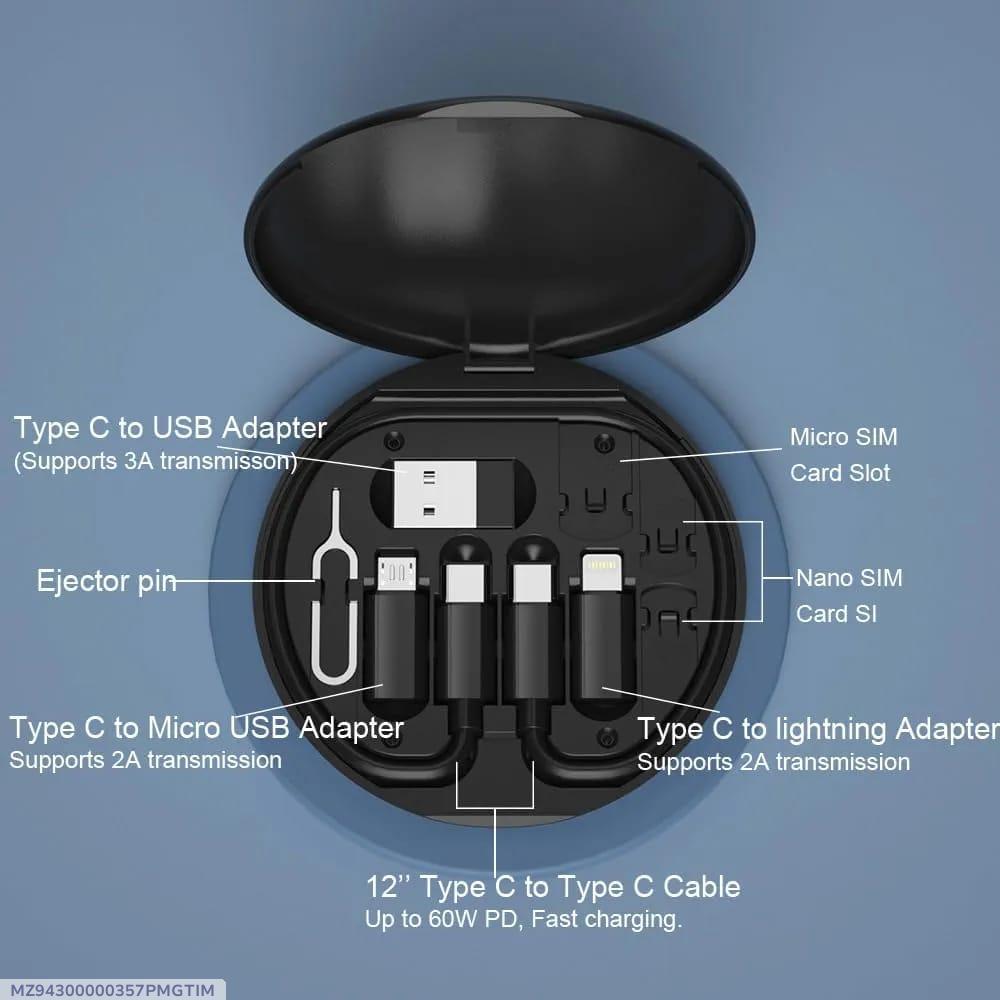 Multi-Adapter Charging Station Black ABS 60W Fast Charge