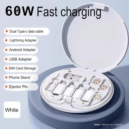 Multi-Adapter Charging Station Black ABS 60W Fast Charge