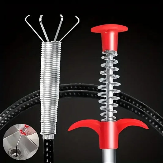 Stainless Steel Sink Wire Drain Cleaner | 90cm Spring Cleaning Stick